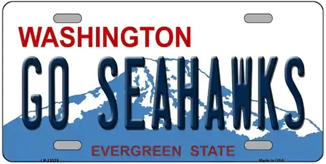 Go Seahawks License Plate