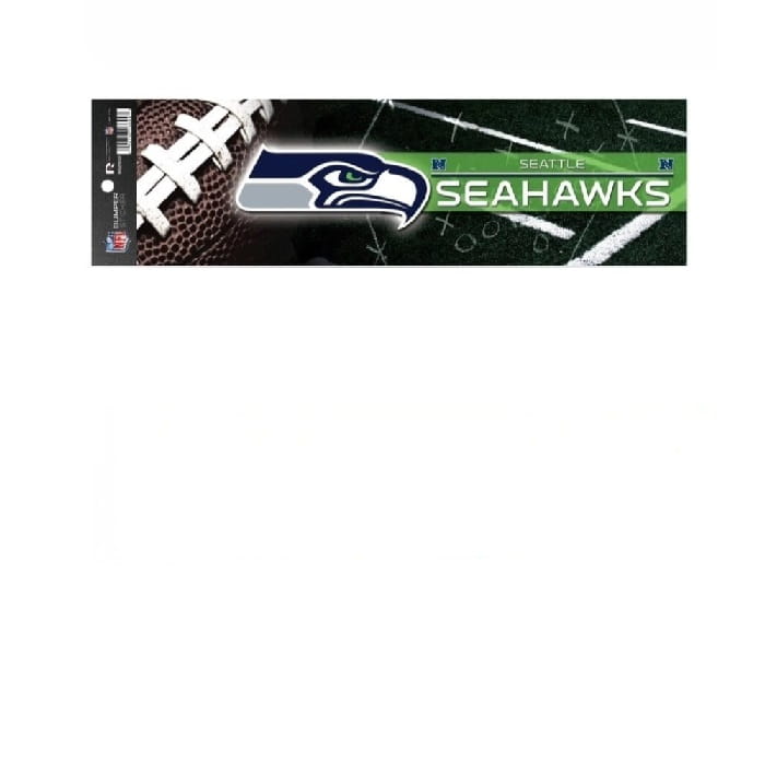 Seattle Seahawks bumper sticker with logo and text on a white background