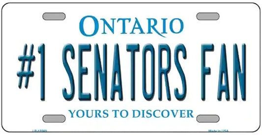 Number One Senators Fan Metal License Plate