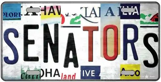 Senators Strip Art Novelty Metal License Plate Tag