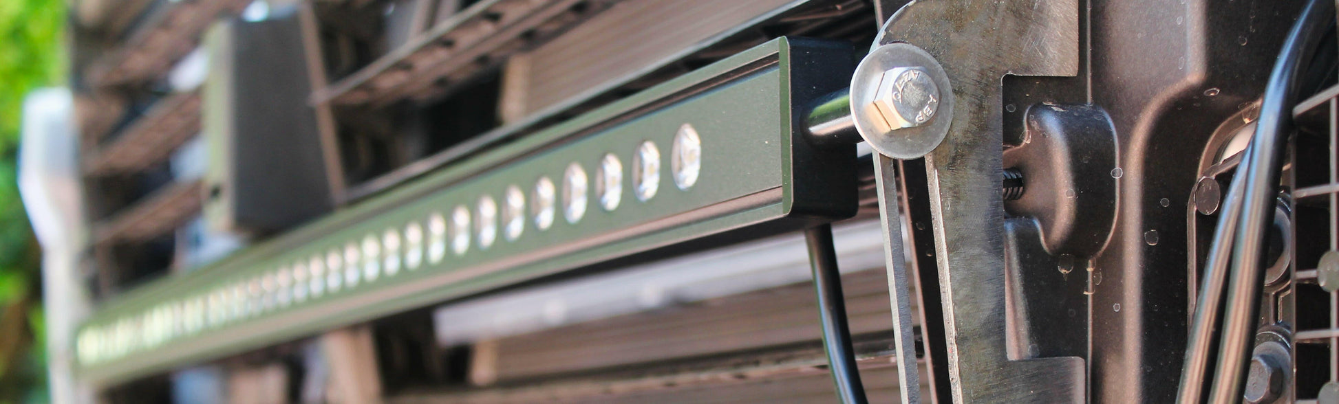 Close-up of an LED Light Bar on a blurred background