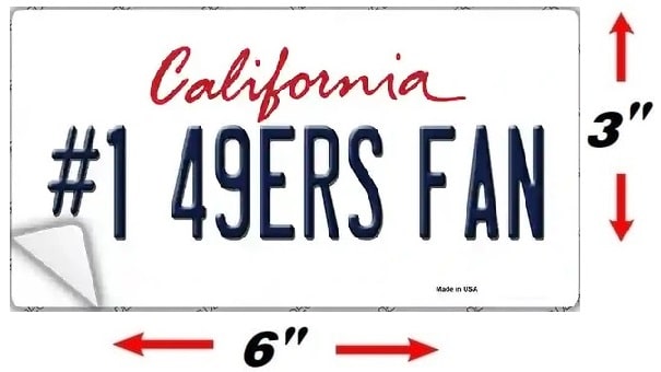 Size Of #1 49ers Fan Sticker Decal

