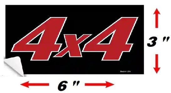 4 X 4 Red on Black Novelty Sticker Decal