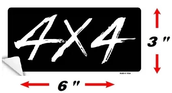 Size 4 X 4 White on Black Novelty Sticker Decal