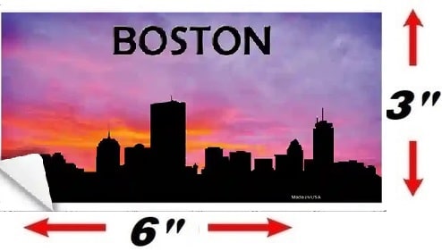 Size Boston Skyline Silhouette Sticker Decal