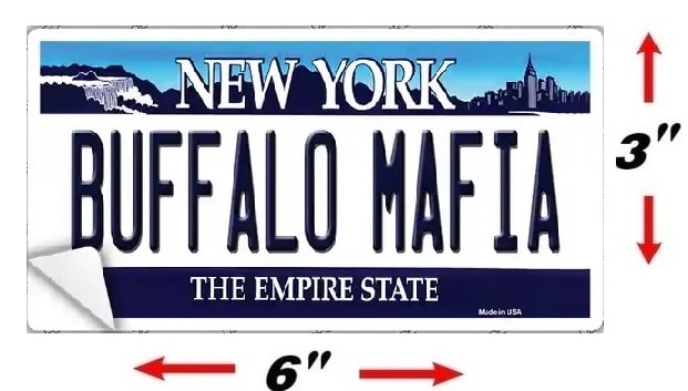 Size Of Buffalo Mafia Fan Sticker Decal