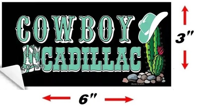 Cowboy Cadillac Silhouette Sticker Decal