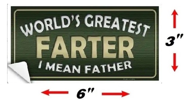 Size Of World's Greatest Farter Sticker