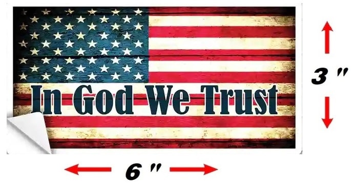 Size In God We Trust Novelty Sticker Decal