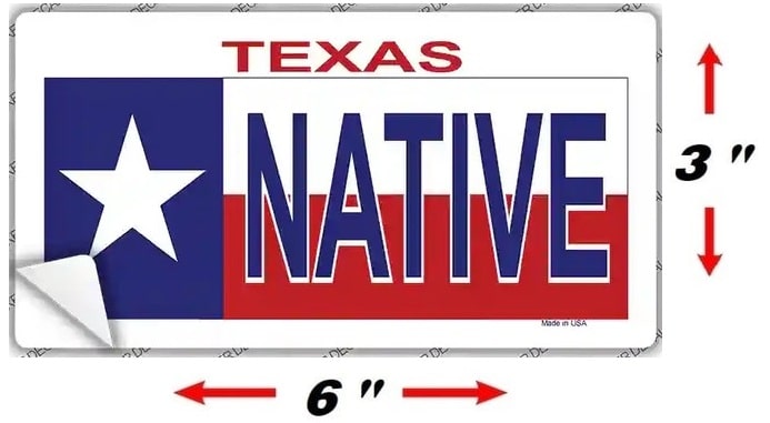 Size Native Texas Flag Novelty Sticker Decal