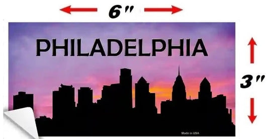 Size Philadelphia Skyline Silhouette Sticker Decal 