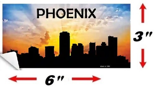 Size Of Phoenix Skyline Silhouette Sticker Decal