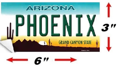 Phoenix Arizona Novelty Sticker Decal Size