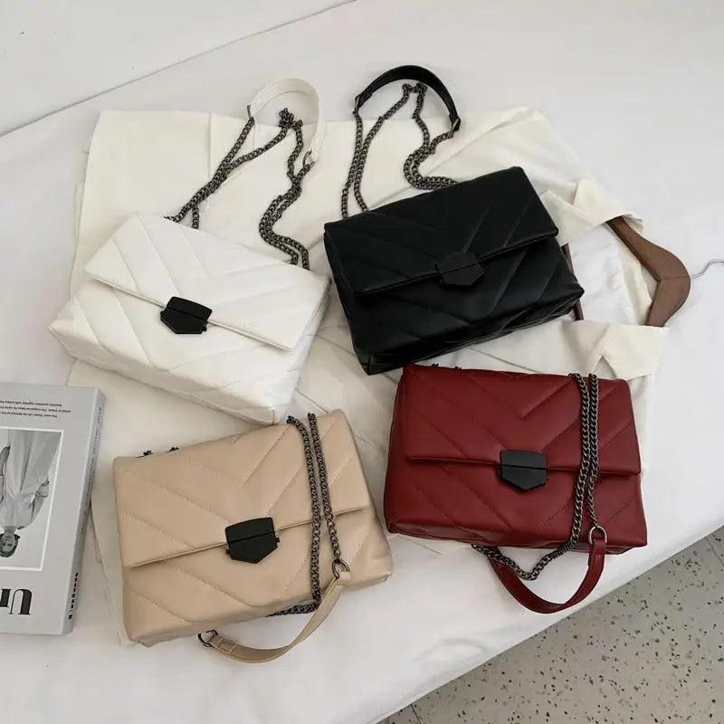Sizzling Embroidery Thread Small PU Leather Crossbody Bags For Women And Girls Trending Female Shoulder Handbags