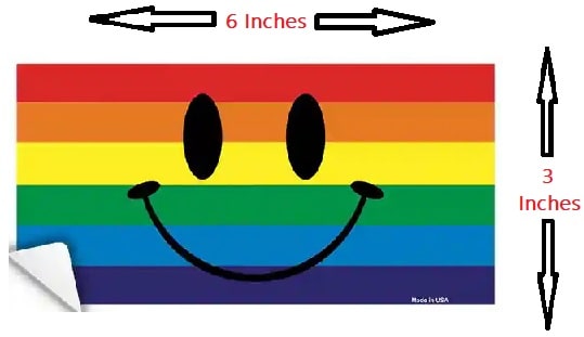 Size Of Smiley Rainbow Sticker