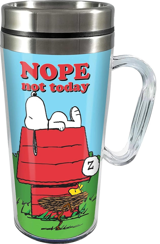 Snoopy 'Nope- Not Today' Insulated Travel Mugs - Acrylic and Stainless Steel Drink Cup