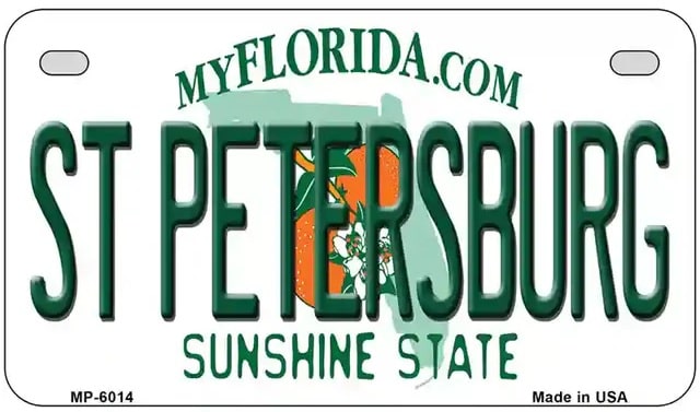 St. Petersburg Florida Motorcycle License Plate