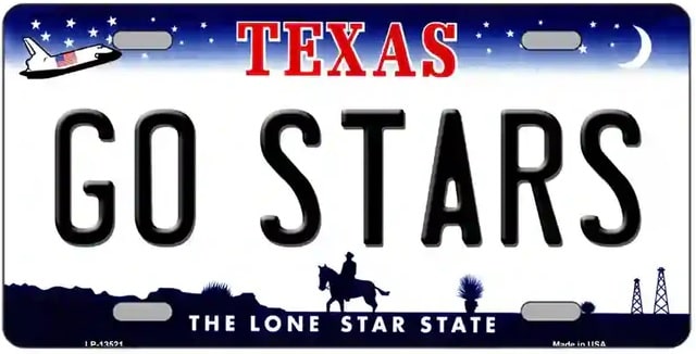 Go Stars Novelty Texas Style License Plate