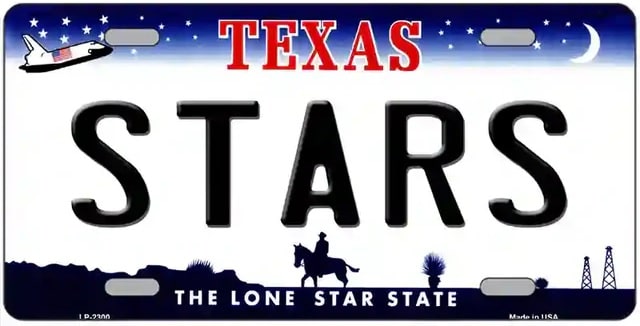 Stars Fan Novelty Texas Style License Plate