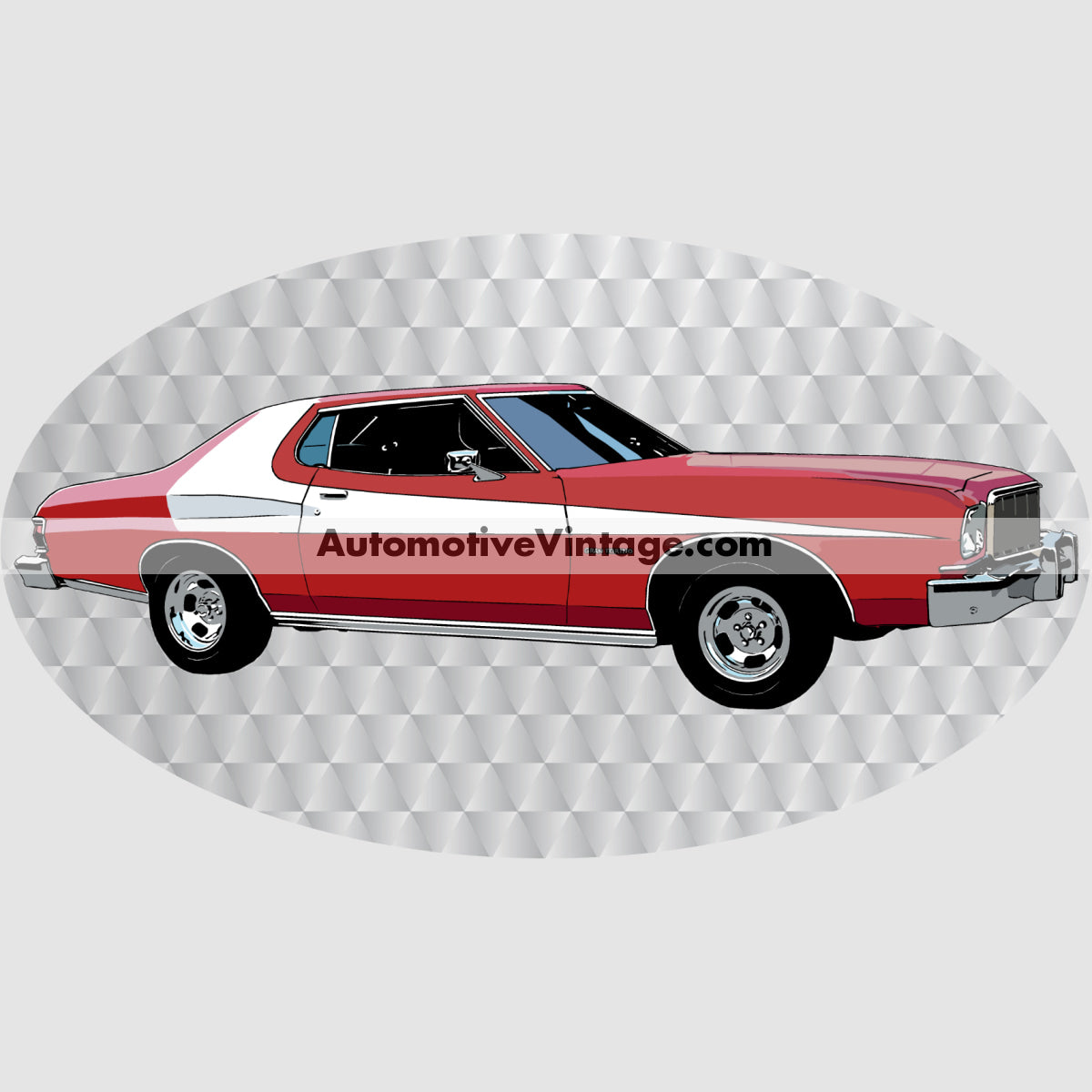 Starsky and Hutch Ford Gran Torino Famous Car Chest Logo T-shirt