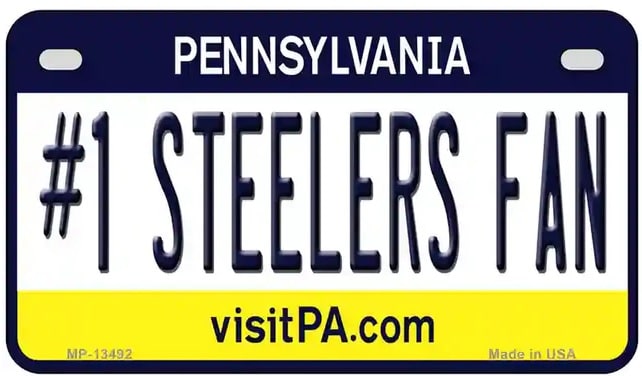 Number 1 Steelers Fan Novelty Metal Motorcycle Plate