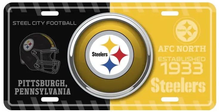 Pittsburgh Steelers Bulls Eye License Plate 