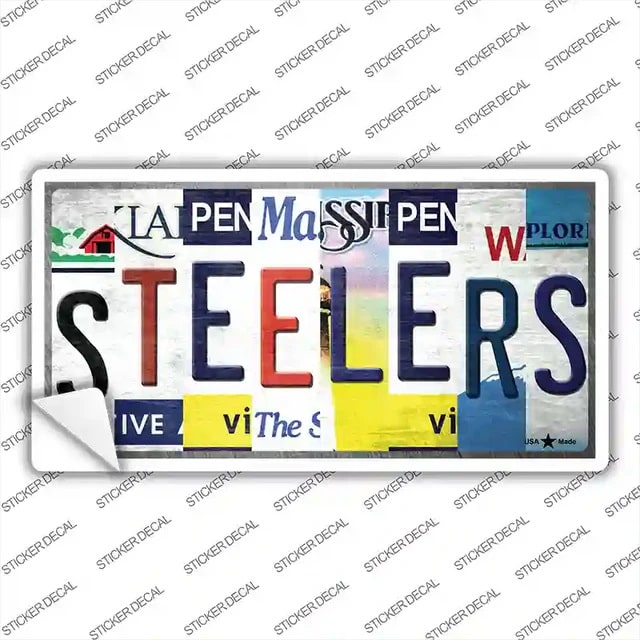 Folk Art Steelers Fan Bumper Sticker