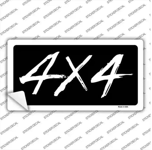 4 X 4 White on Black Novelty Sticker Decal