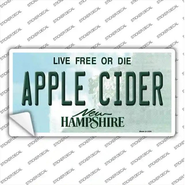 Apple Cider New Hampshire Silhouette Sticker Decal