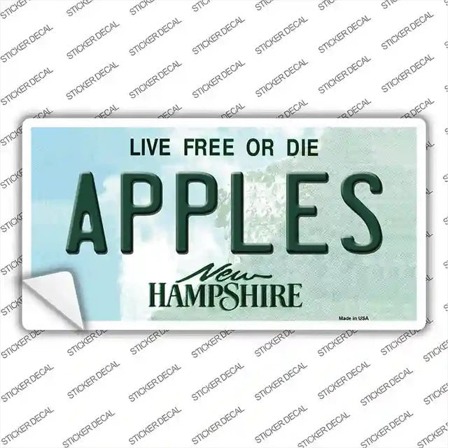 Apples New Hampshire Silhouette Sticker Decal