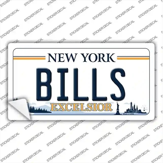 Bills Fan License Plate Sticker Decal