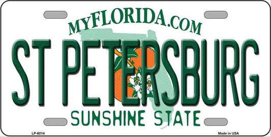 St Petersburg Florida Novelty Metal License Plate