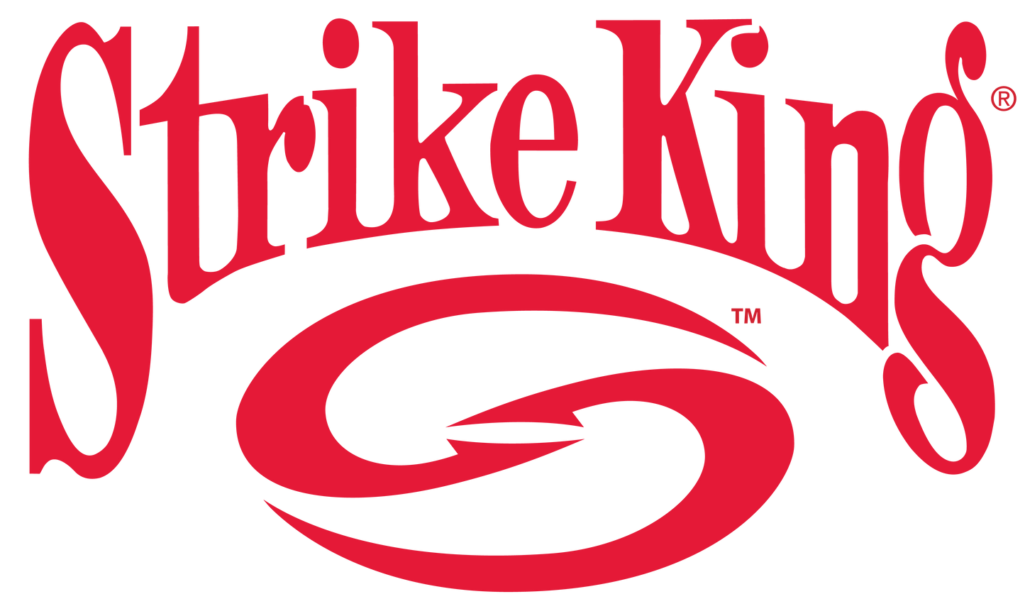 Strike King logo with red text on a green background