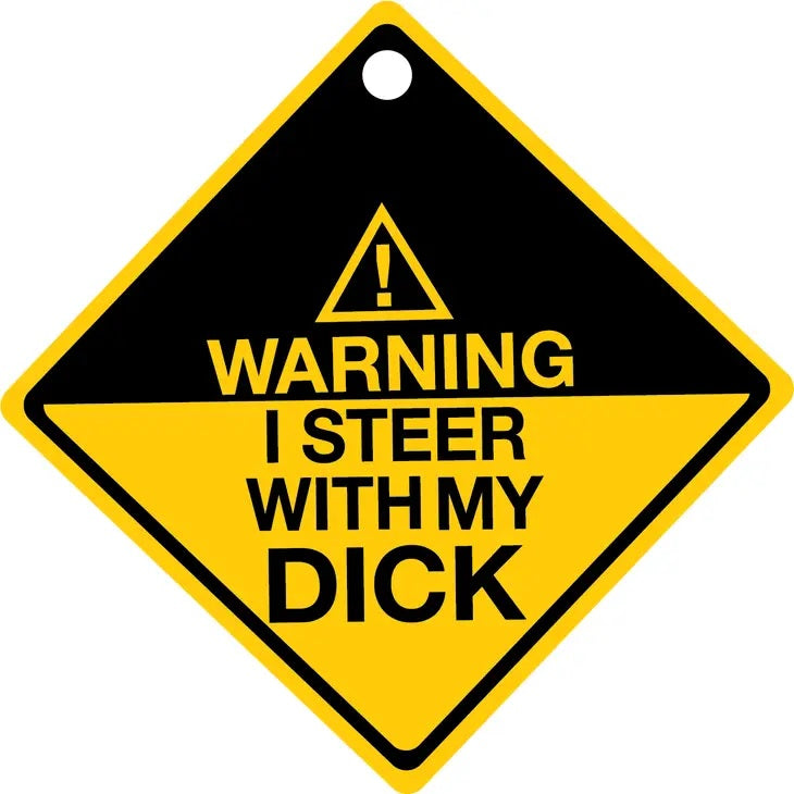 Warning I Steer with My Dick Suction Cup Window Sign