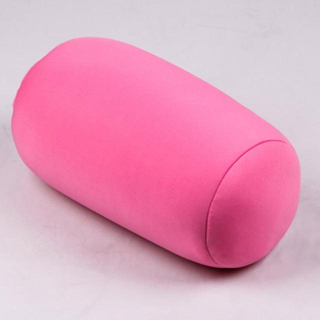 Pink pillow on a light gray background