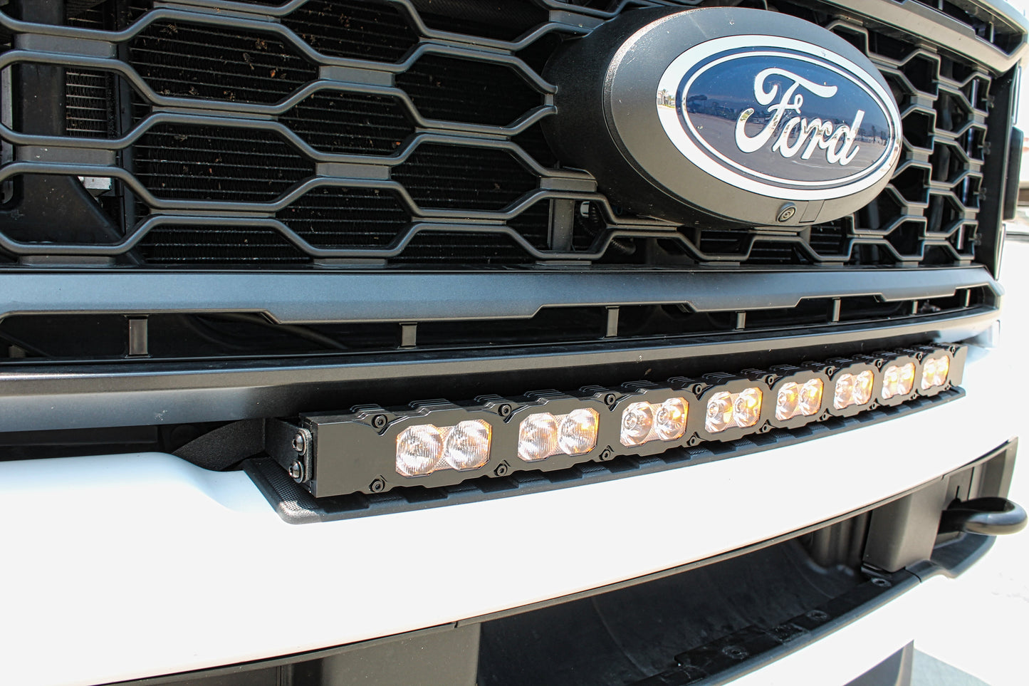 Ford vehicle grille with LED light bar