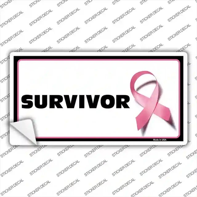 Survivor Pink Ribbon Novelty Sticker Decal