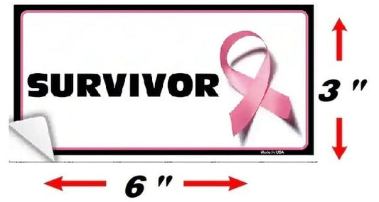 Survivor Pink Ribbon Novelty Sticker Decal