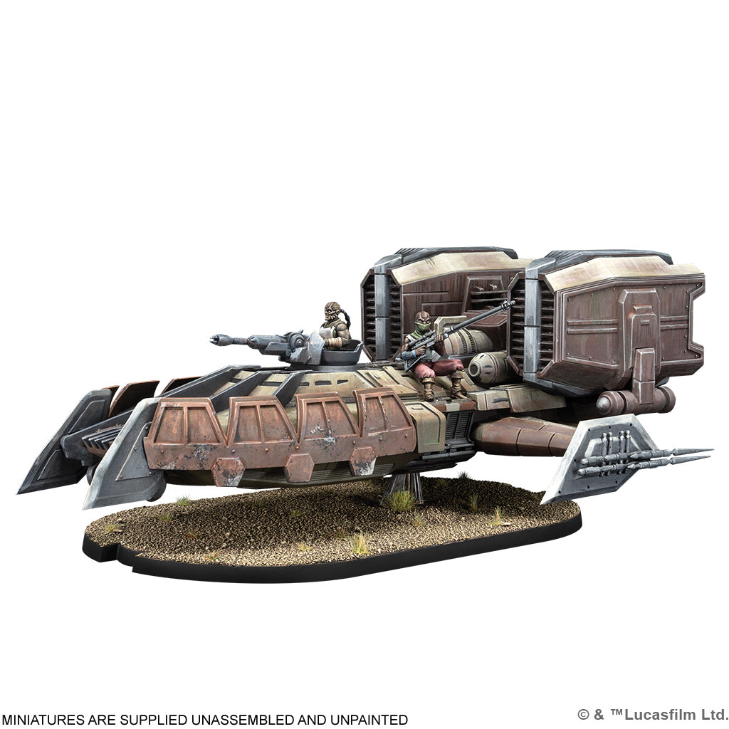 Science fiction vehicle model on a white background with Lucasfilm Ltd. branding.