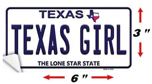 Size Texas Girl Texas Novelty Sticker Decal