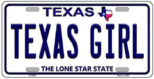 Texas Girl Lone Star Novelty Metal License Plate