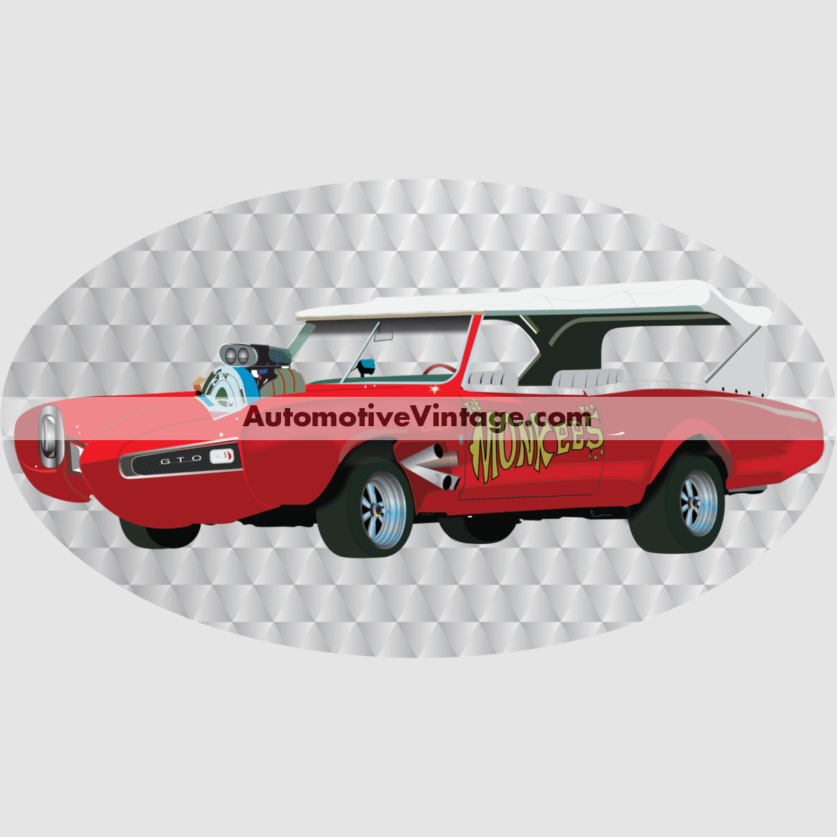 The Monkees Pontiac GTO Famous Car Chest Logo T-shirt