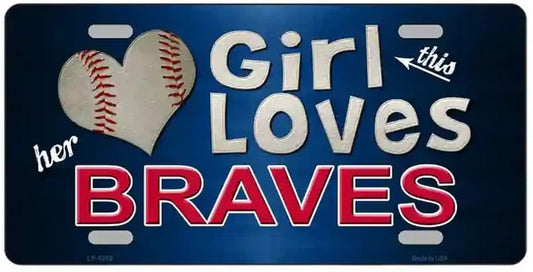 This Girl Loves Her Braves License Plate