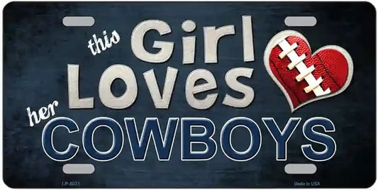 This Girl Loves Her Cowboys Fan License Plate