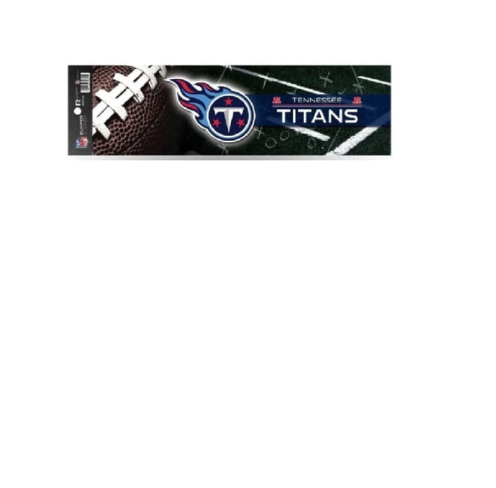 Tennessee Titans bumper sticker with football and team logo on a white background
