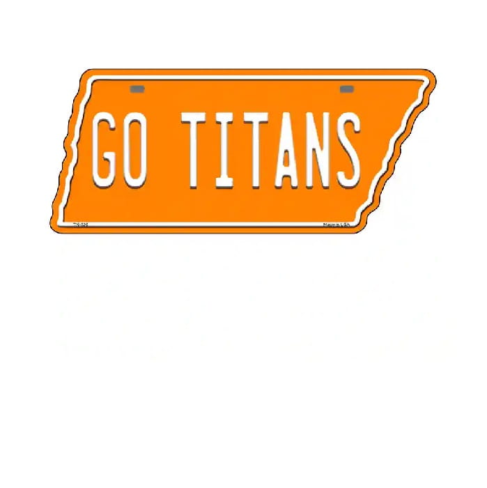 Orange sign with 'GO TITANS' text on a white background