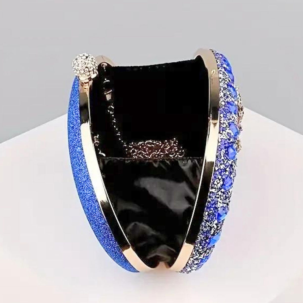 Clutch Blue Crystal Hard Case Bag for Women