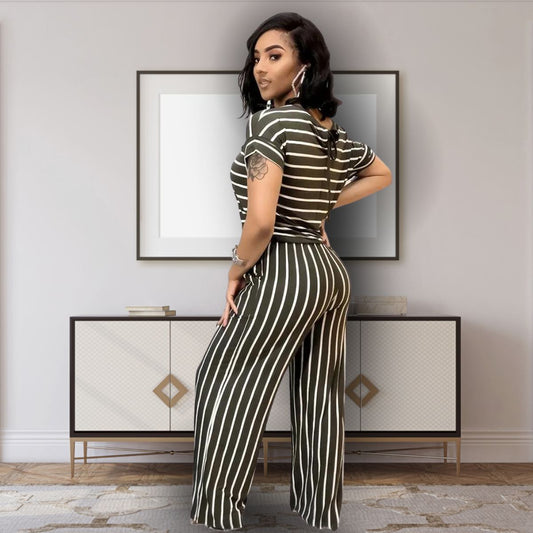 Olive Stripe 3XL Jumpsuit