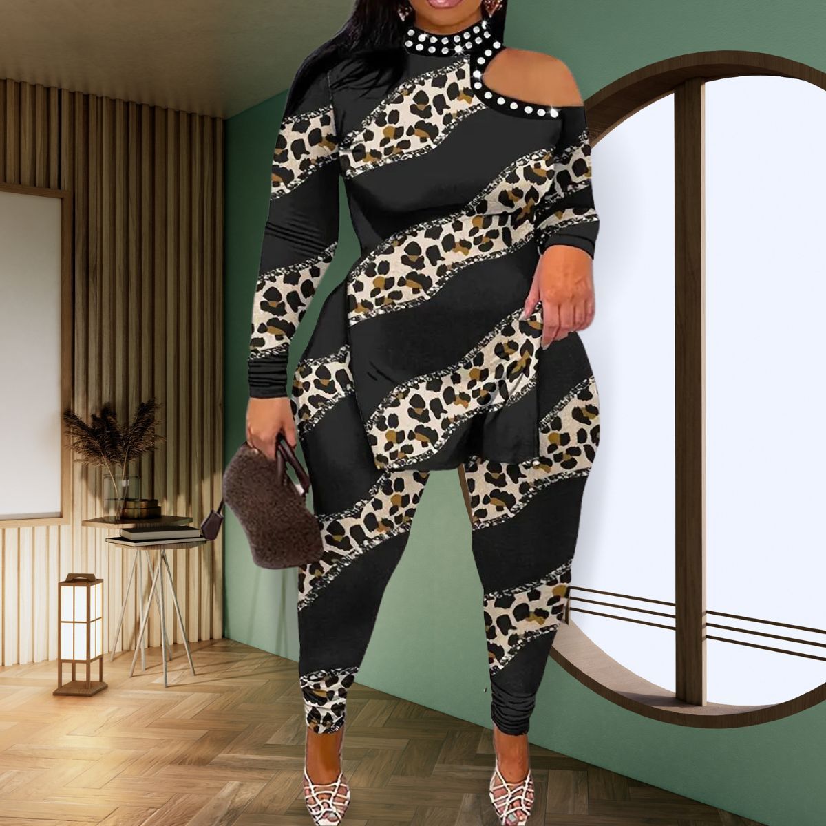 Leopard 2XL Top Pants Set