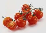 Close-up of cherry tomatoes on a white background